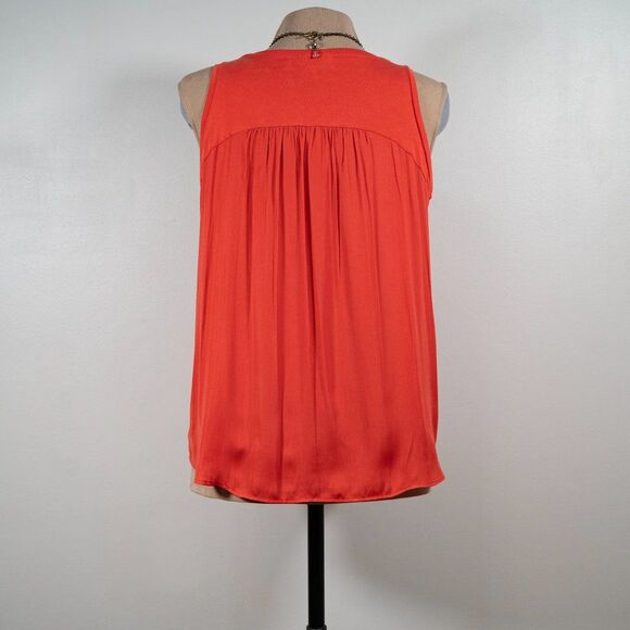 LOFT Petite Orange Mixed Media Tank - Picture 8 of 11